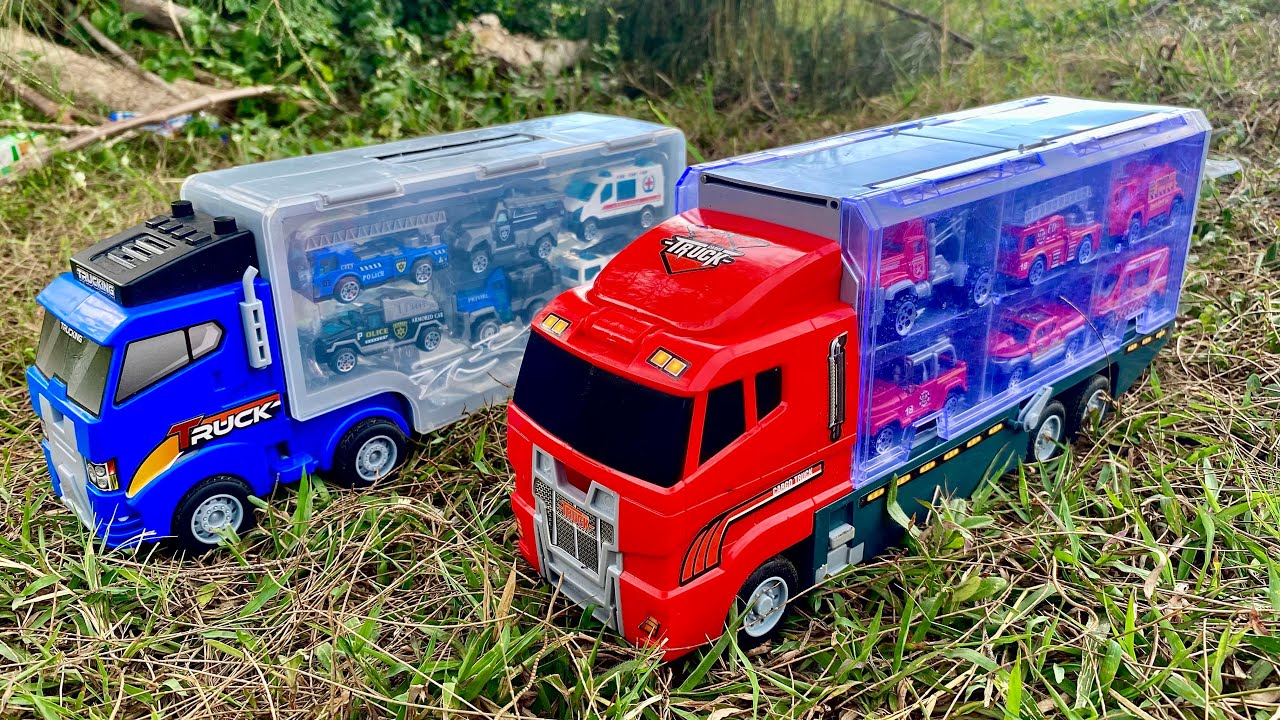 Menemukan Dan Merakit Mobil Mainan, Mobil Polisi, Truk Oleng, Mobil Ambulan, Truk Pasir, Truk Molen,