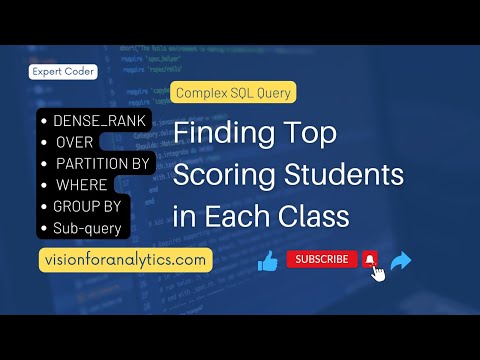 SQL Tutorial - Finding Top Scoring Students in Each Class using DENSE RANK