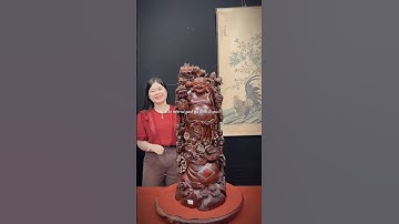 Phật Di Lặc Ngũ Phúc Vác Cành Đào Gỗ Tử Đàn #tuonggodocdao #tuongdilacnguphuc