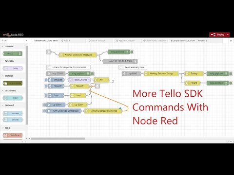 Configure More SDK Commands for Tello Drone With Node Red