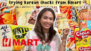 TRYING EVERY KOREAN SNACKS I found at HMART in Ktown