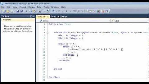 Nested Loop Tutorial Using a While Loop - VB.Net