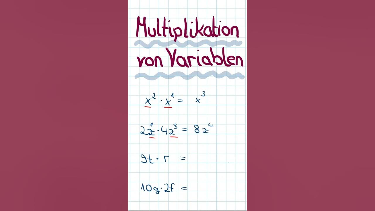 Multiplikation von variablen rechnen mit variablen rechenregeln