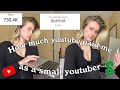 How much youtube paid me as a small youtuber in 2021!// How much I made from adsense in 2021!