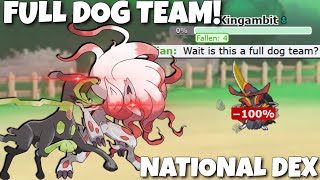 DESTROYING Gen 9 National Dex with FULL DOG POKEMON TEAM! POKEMON SCARLET AND VIOLET