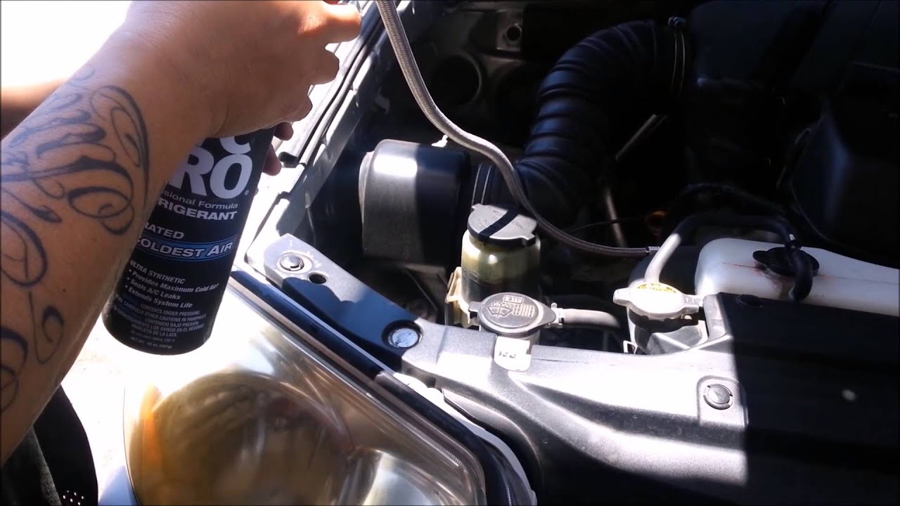 DIY How to Re Charge A/C with A/C Pro on 2004 Toyota