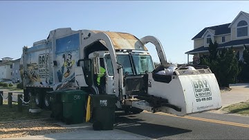 Bay Disposal Peterbilt McNeilus Front Loader Curotto Can Garbage Truck Packing Beach Road Garbage