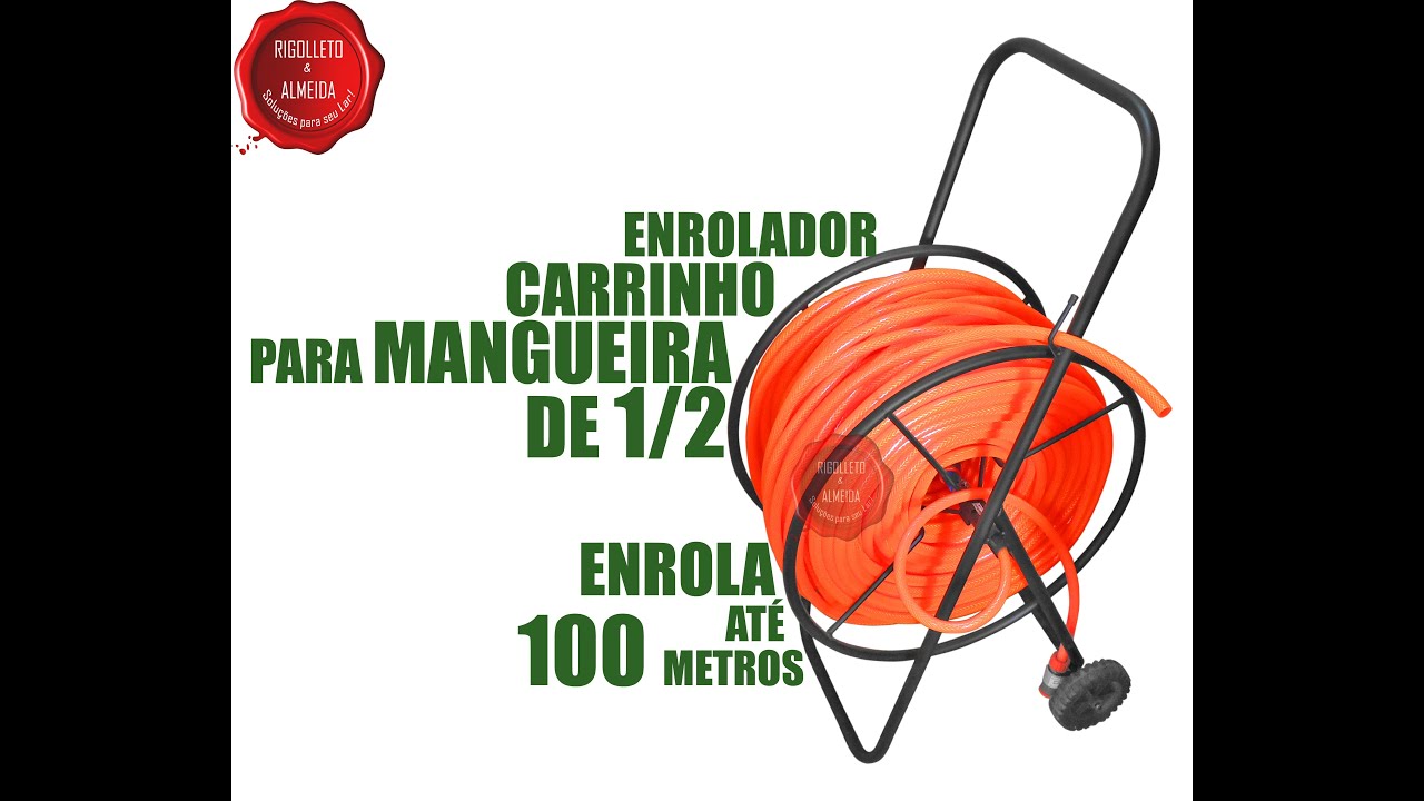 Enrolador de Mangueira 1/2 carrinho com Rodas