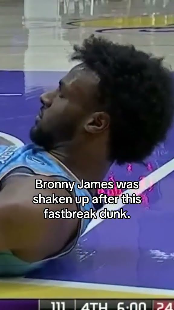 Bronny was able to get up on his own