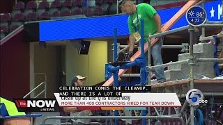 Clean up at the Q is underway and more than 400 contractors hired for tear down