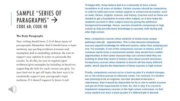 OSSLT Lessons   Video   Writing a Series of Paragraphs