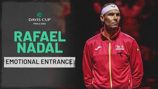 Emotional Rafael Nadal Walks Onto Court in Malaga 😢 Davis Cup Finals 2024
