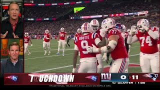 ‘Love the fade’ 🏈 Peyton reacts to Drake Maye finding Kayshon Boutte for a TD | ManningCast