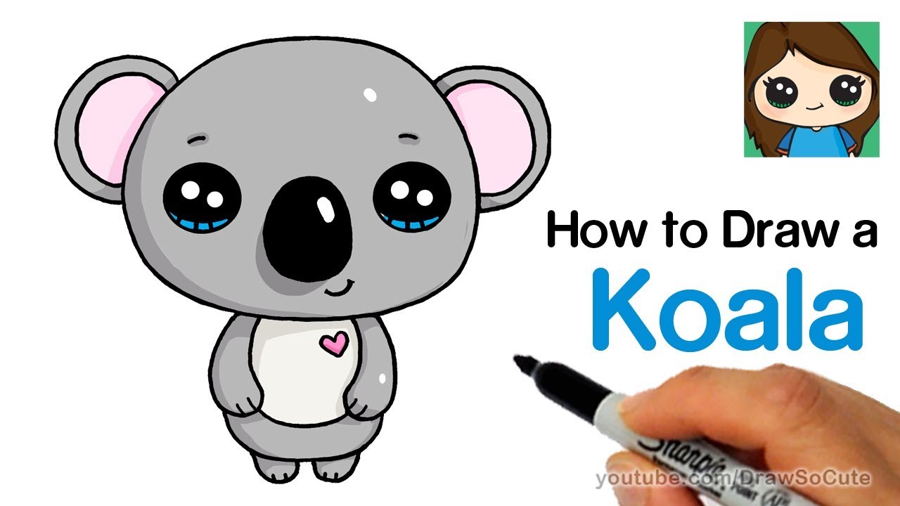 How To Draw A Koala Easy Step By Step  Draw Central  Koala drawing Easy  drawings Koala tattoo