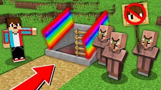 VILLAGERS BUILT A RAINBOW BASEMENT IN MINECRAFT