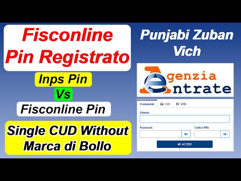 Fisconline Pin Register | Come Registrare Pin Agenzia Delle Entrate in Punjabi - Mehar Waheed