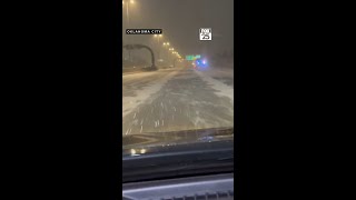 I-35 road conditions during winter storm