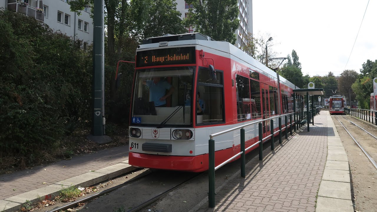 Halle(Saale) (Niemcy) - Przejazd Duewag MGT6D 