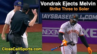 E9 - Bob Melvin Ejected Arguing Clint Vondrak's Strike 3 Call to Jorge Soler