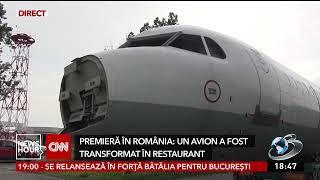 Premieră în România: un avion a fost transformat în restaurant