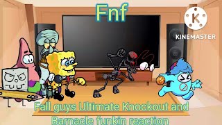 Fnf react to Fall guys Ultimate knockout and Barnacle funkin mod! (gacha club)