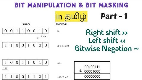 Bit Manipulation | Data Structures and Algorithms | left shift and right shift operator | தமிழ்