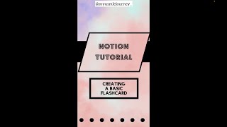 Notion Tutorial - Creating a Basic Flashcard