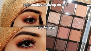 Soft Glam Smokey Eyes Makeup Tutorial / Bronzy Shimmer Makeup Tutorial / step by step for beginners 