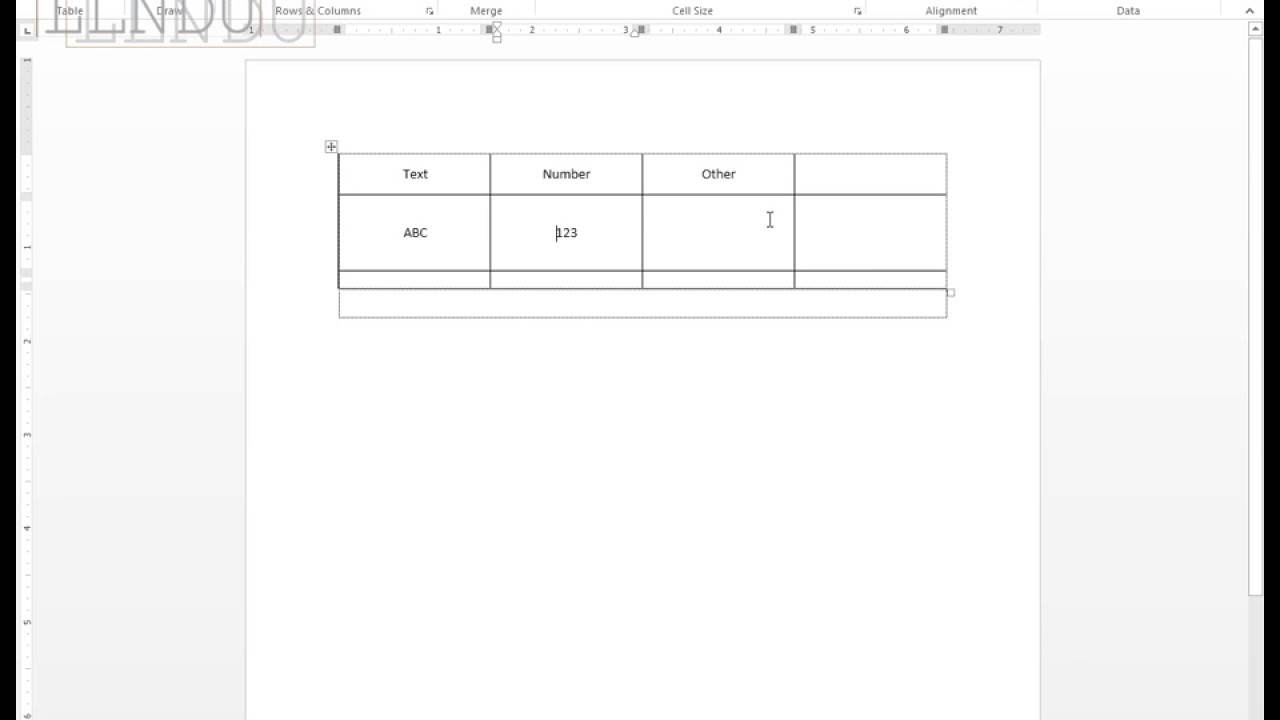 word table cell vertical alignment