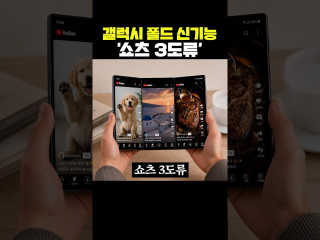갤럭시 폴드 신기능 '쇼츠 3도류'