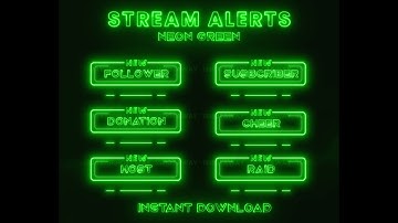 Neon Green Twitch Stream Alerts – Animated Alerts for OBS & Stream Elements