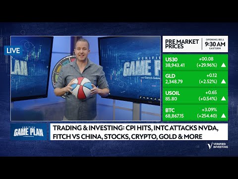 Trading & Investing: CPI Hits, INTC Attacks NVDA, Fitch vs China, Stocks, Crypto, Gold #giveaway