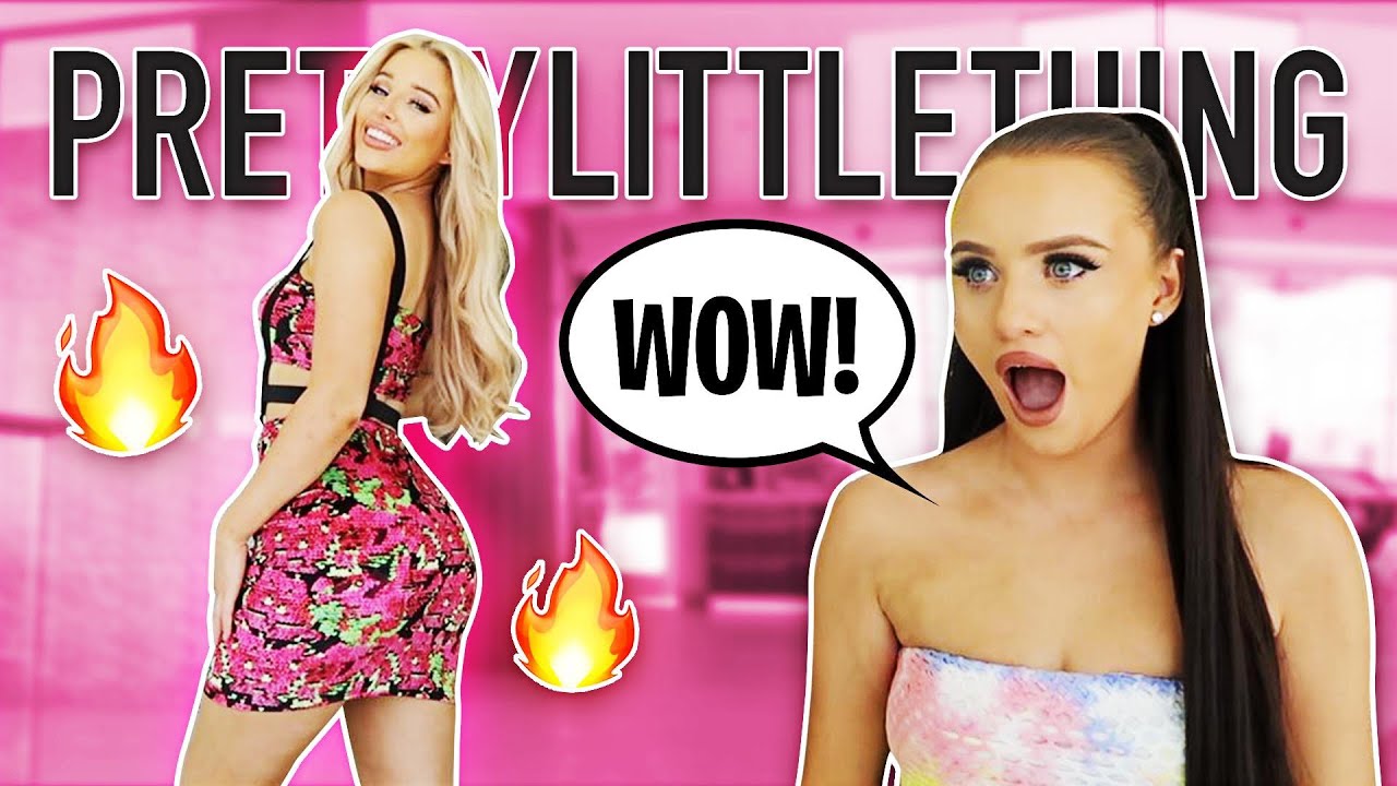 Boyfriend & Little Sister Rate My PRETTY LITTLE THING Outfits! *Huge Try On Haul*