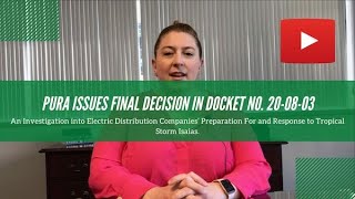 PURA Issues Ruling on Utilities’ Preparation for, Response to Tropical Storm Isaias