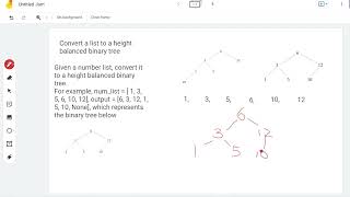 Constructing a Height Balanced Binary Search Tree From a List