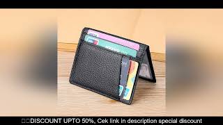 YUECIMIE Super Slim Soft Wallet Genuine Leather Mini Credit Card Holder Wallets Purse Thin Small Car screenshot 5