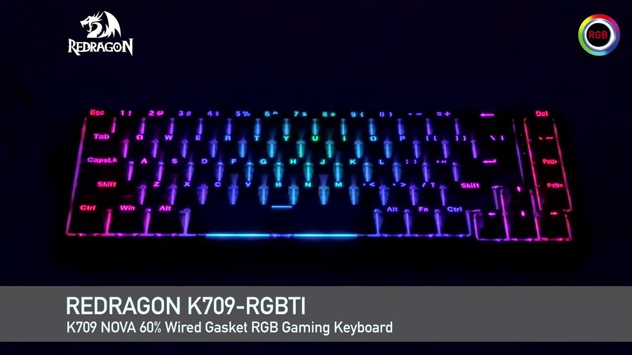 REDRAGON K709 NOVA 60% Wired Gasket RGB Gaming Keyboard K709-RGBTI