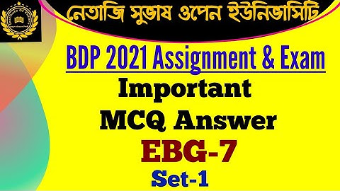 NSOU BDP Live ASSIGNMENT Answer EBG 7 Paper 3rd year
