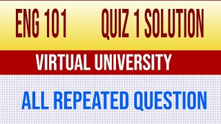 ENG 101 Quiz 1 solution|Quiz|Eng101.