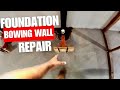 Bowing basement wall repair  i beam install