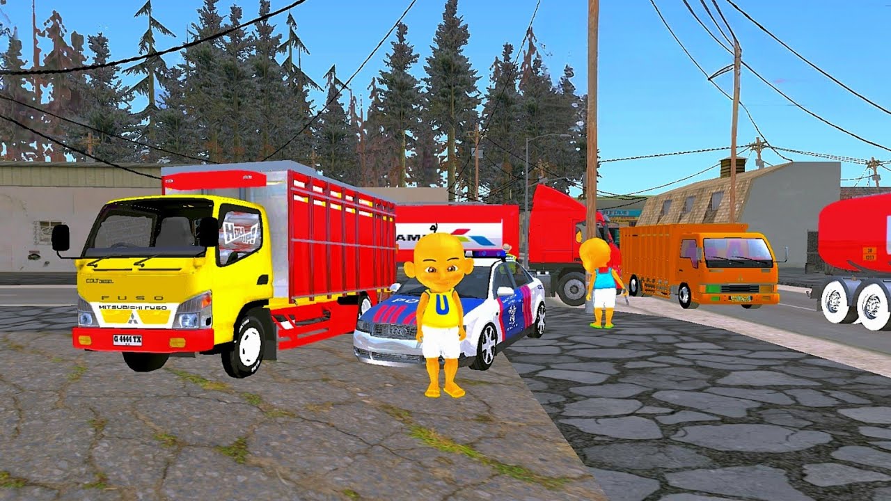 Upin dan Ipin Kebanjiran Truk Oleng Sampai Macet Dijalan 🤣🤣 upinstori