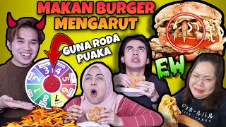 CHALLENGE PILIH BAHAN BURGER MENGARUT GUNA RODA! SUMPAH PELIK RASA BURGER NI!