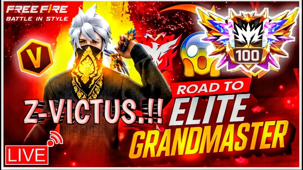 New Grandmaster S49 Top 1 Push V Badge Lobby ❤ FF LIVE✌Free Fire LIVE! 