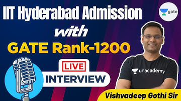 IIT Hyderabad Admission with GATE Rank-1200 | Live Interview by Vishvadeep Gothi
