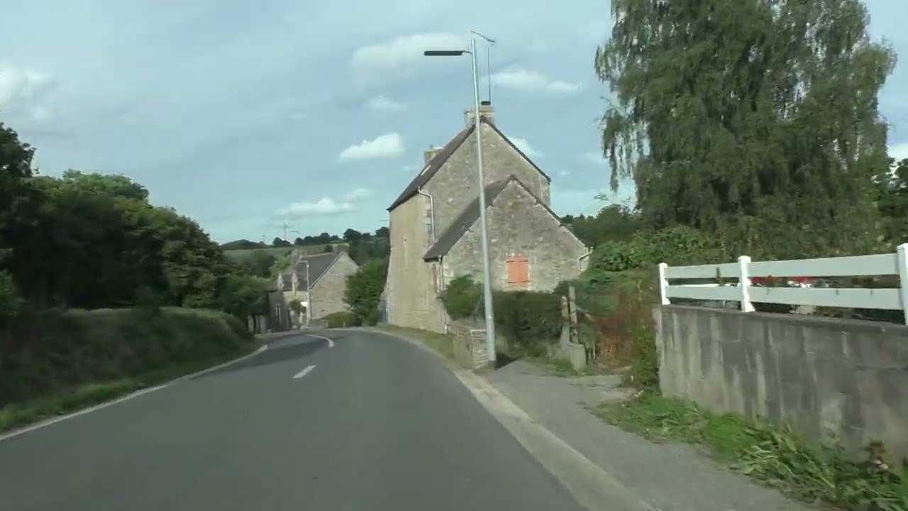 Driving From ZA Kerguiniou 22160 Callac To 22160 La Croix Tasset, Brittany, France