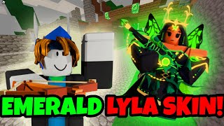 The NEW EMERALD LYLA SKIN GIVES AIMBOT....(Roblox Bedwars) 😱🔥🎉🏆