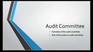 Audit Committee - Auditing & corporate governance