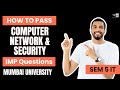 Computer Network & Security Important Questions | How To Pass CNS | Sem 5 Information Technology