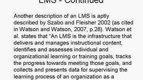 Definitions of an LMS and CMS