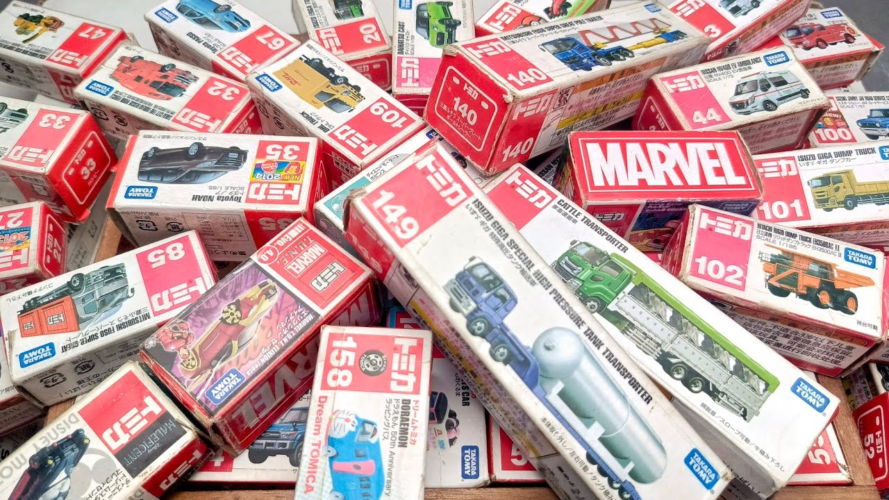 【トミカ】ミニカー大集合! Vo9 遊んだトミカを箱に入れて並べてみました。